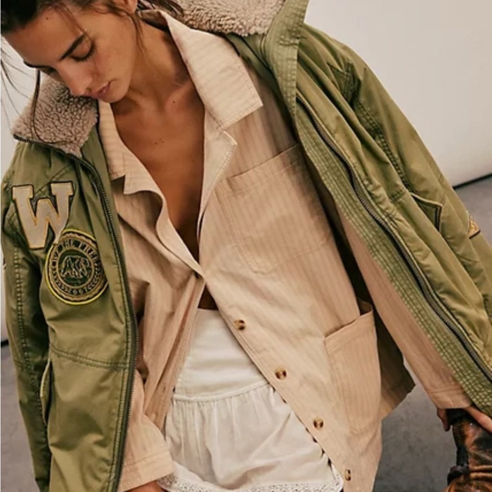 We The Free Cream Utility Jacket free people nwt size xl - Picture 3 of 5